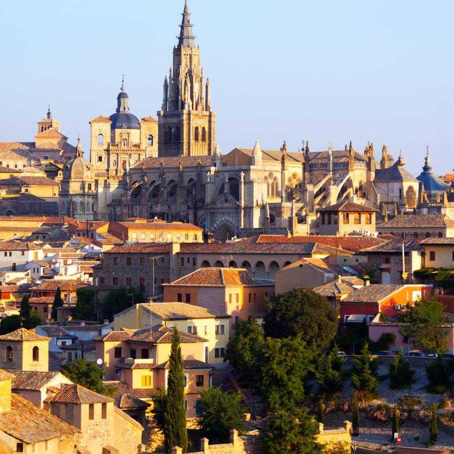 Primate Cathedral of Saint Mary in summer morning. Toledo, Spain